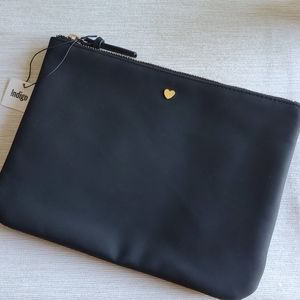 Indigo Black Makeup Bag with Heart